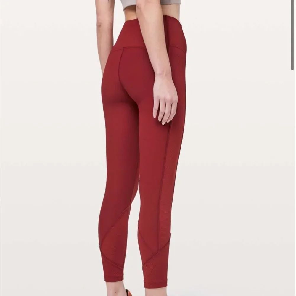 LULULEMON | Daily Lineup 7/8 Tights Leggings Dark Sport Red Women’s Size 8